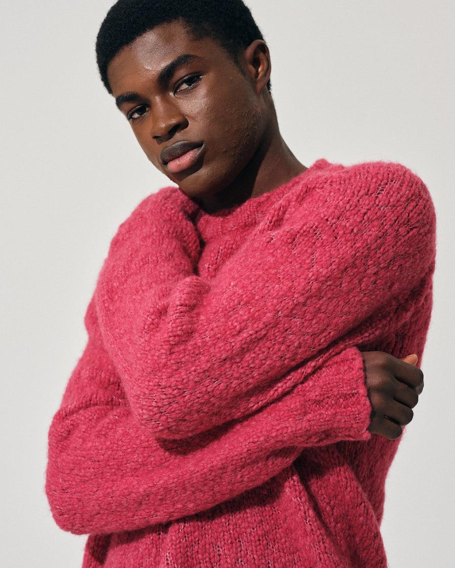 Scaglione ROUND NECK RAGLAN SOFT ALPACA DAHLIA Italy