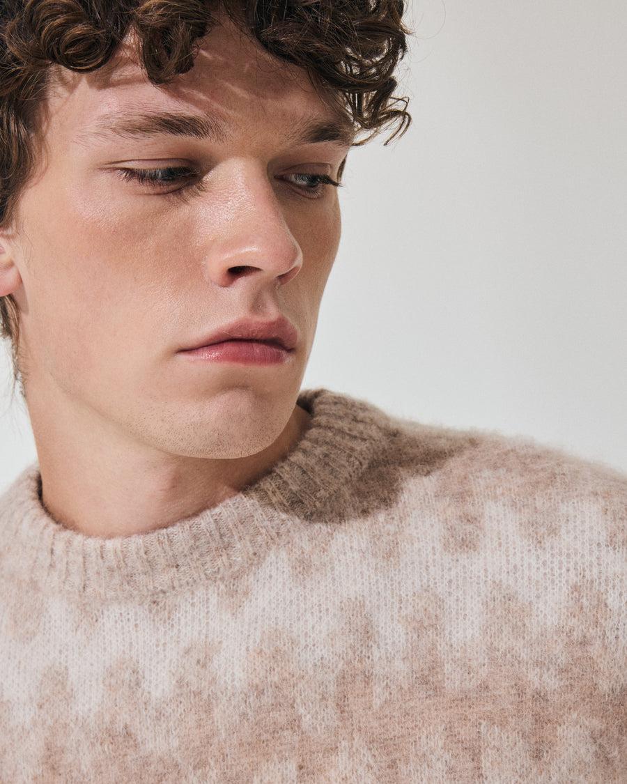 Scaglione ROUND NECK JQD WAVES BRUSHED BEIGE In Linea