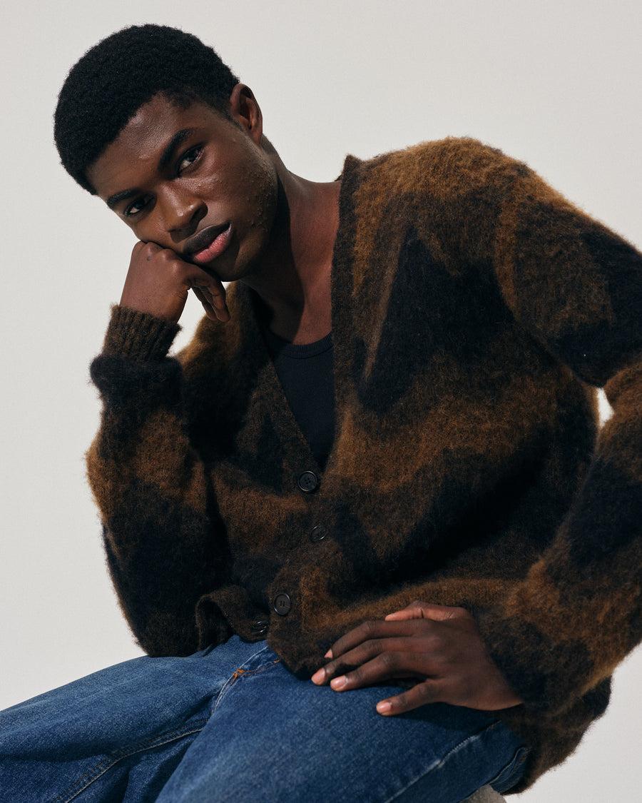 Scaglione CARDIGAN JQD ZIGZAGBRUSHED RUST Nuovo