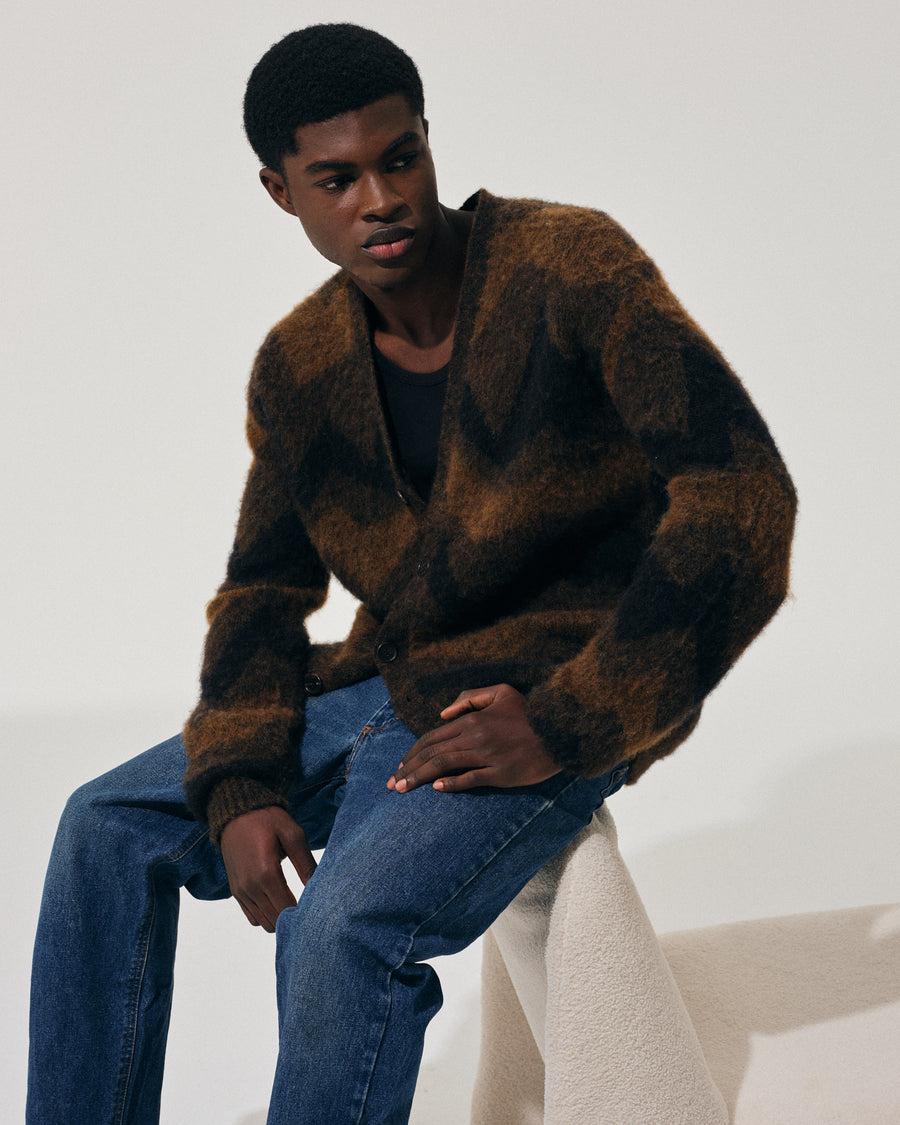 Scaglione CARDIGAN JQD ZIGZAGBRUSHED RUST Nuovo