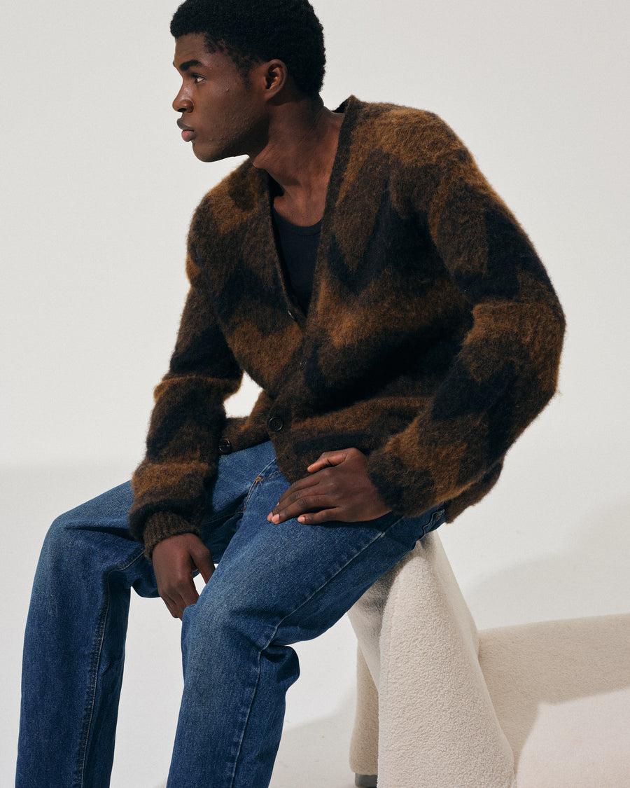 Scaglione CARDIGAN JQD ZIGZAGBRUSHED RUST Nuovo
