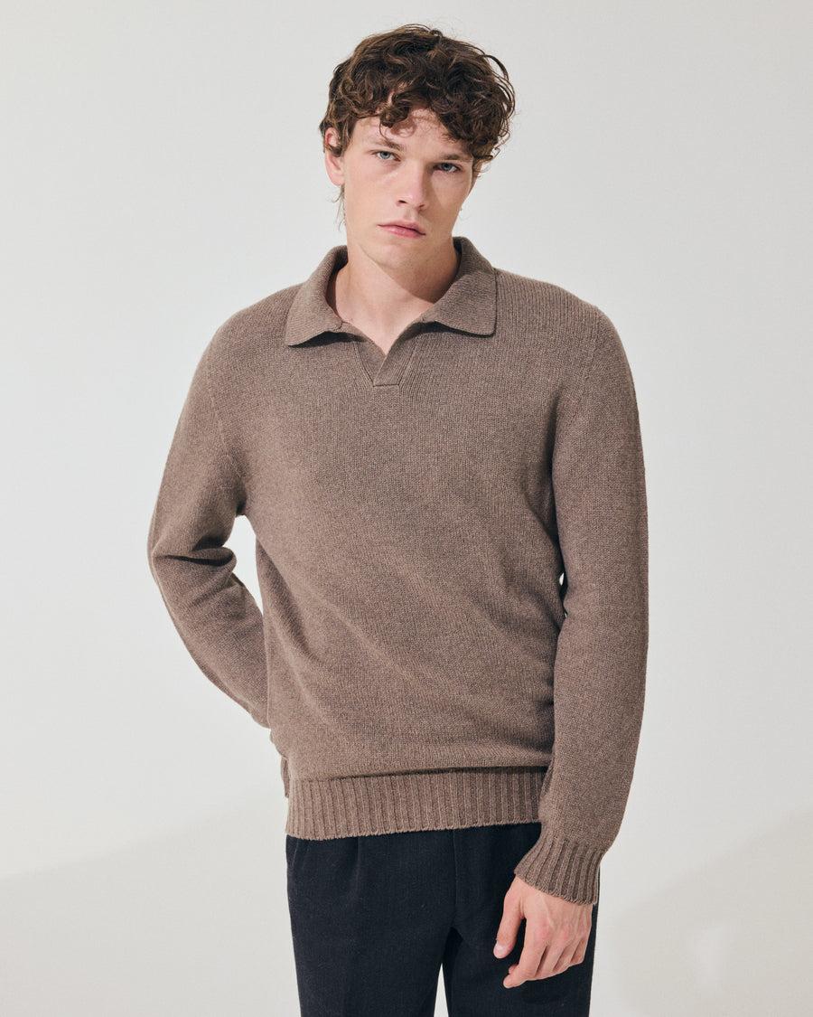 Scaglione OPEN POLO HYBRD CASHMERE TAUPE Vendita