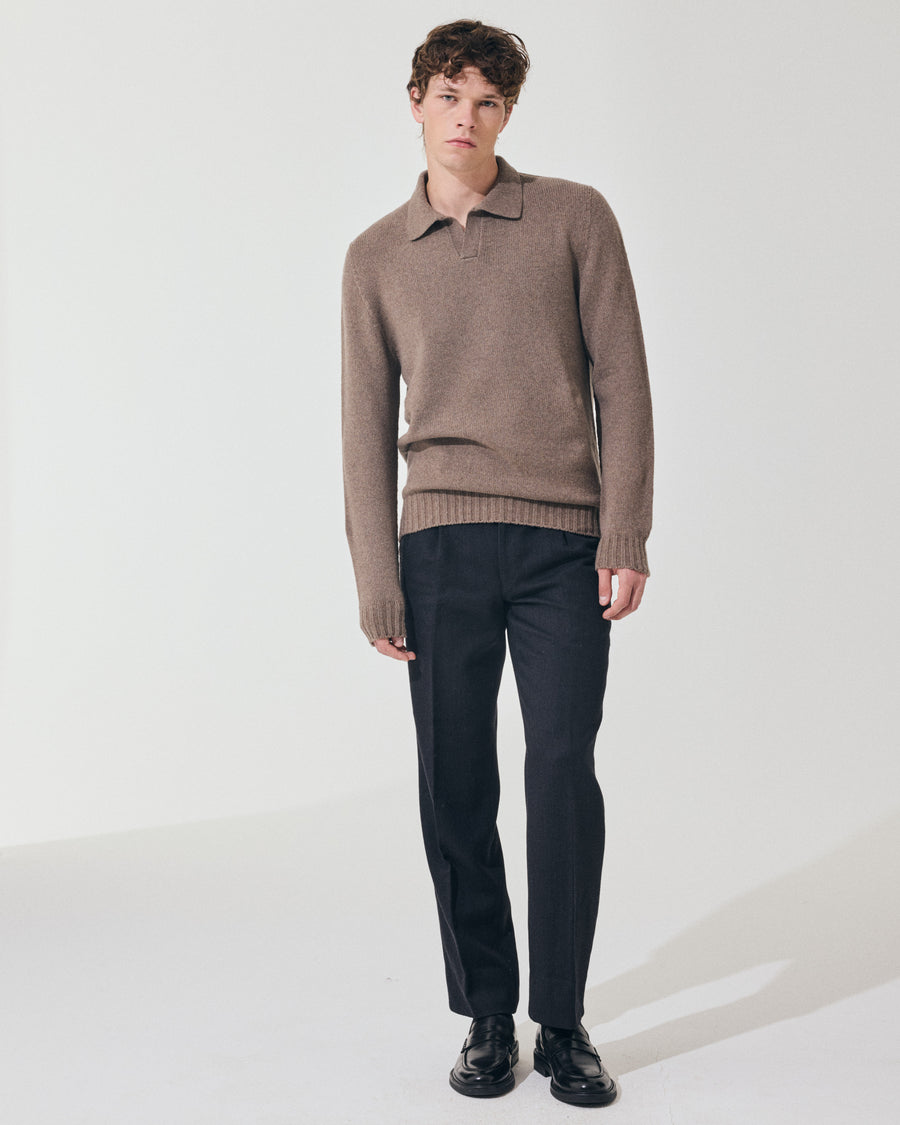 Scaglione OPEN POLO HYBRD CASHMERE TAUPE Vendita