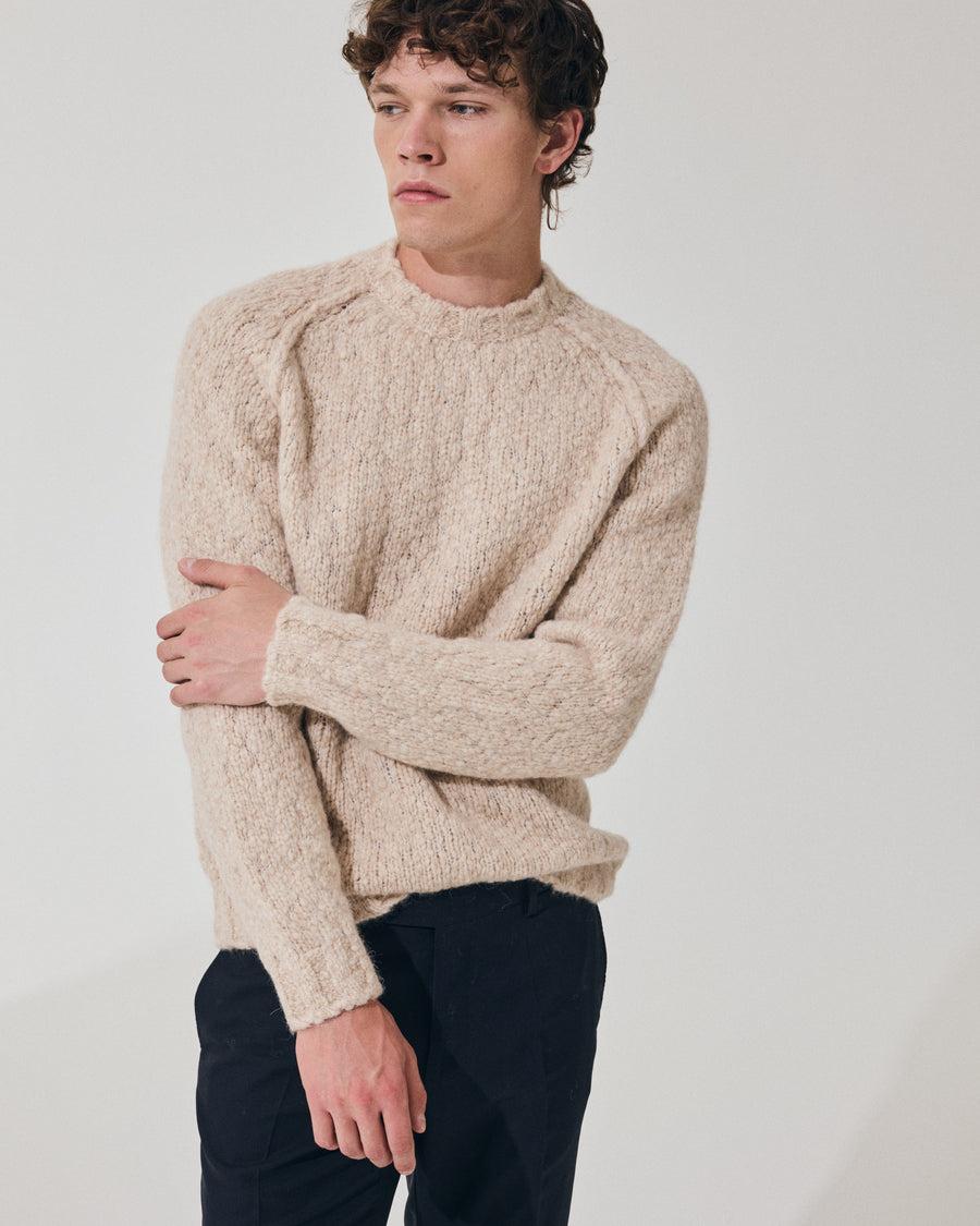 Scaglione ROUND NECK RAGLAN SOFT ALPACA SAND Spedizione Gratuita