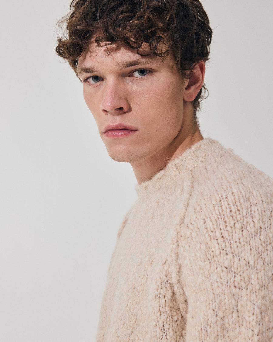 Scaglione ROUND NECK RAGLAN SOFT ALPACA SAND Spedizione Gratuita
