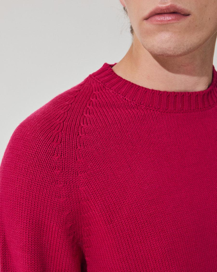 Scaglione ROUND NECK RAGLAN SOFT MERINO MAGENTA Qualità Garantita