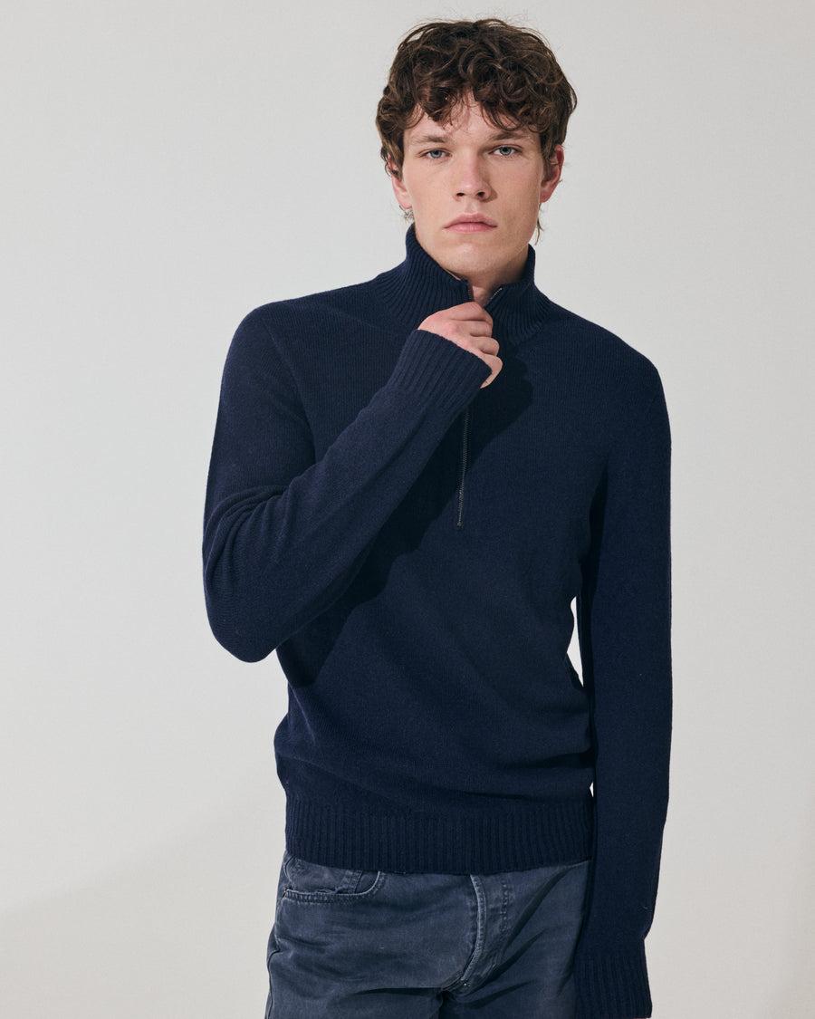 Scaglione ARMY ZIP HYBRD CASHMERE CASHMERE NAVY Promozione Limitata