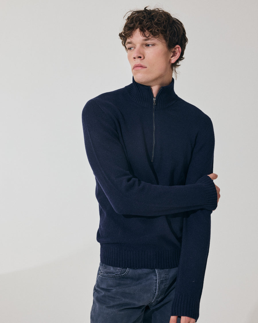 Scaglione ARMY ZIP HYBRD CASHMERE CASHMERE NAVY Promozione Limitata