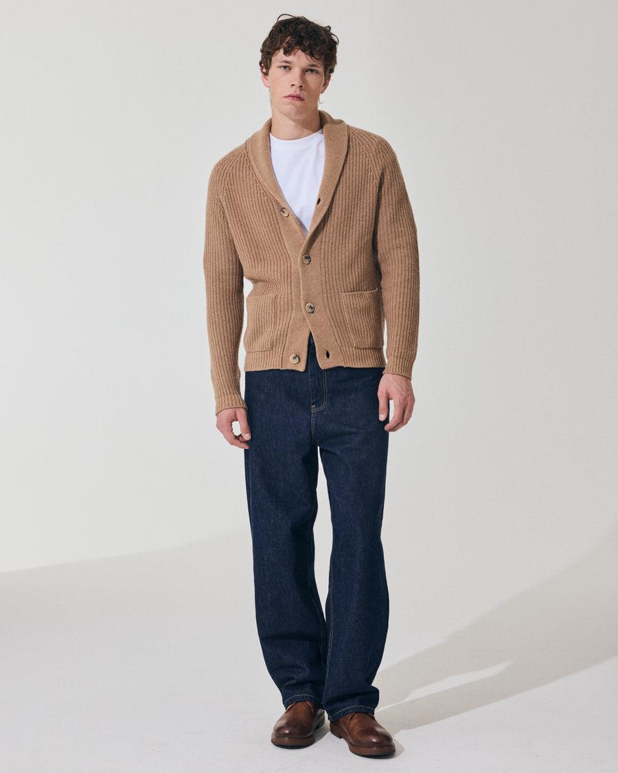 Scaglione CARDIGAN PANNOCCHIA HYBRD CASHMERE CARAMEL Fino Al -60%