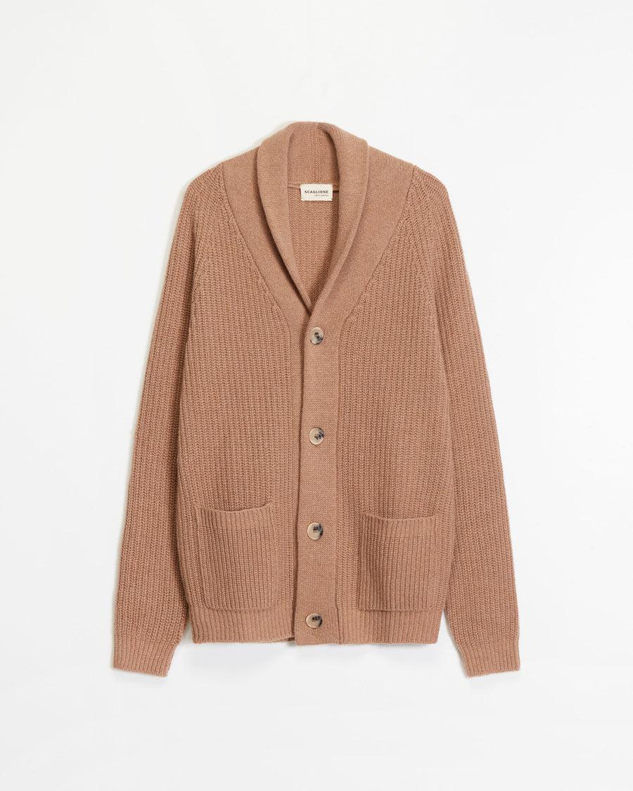 Scaglione CARDIGAN PANNOCCHIA HYBRD CASHMERE CARAMEL Fino Al -60%