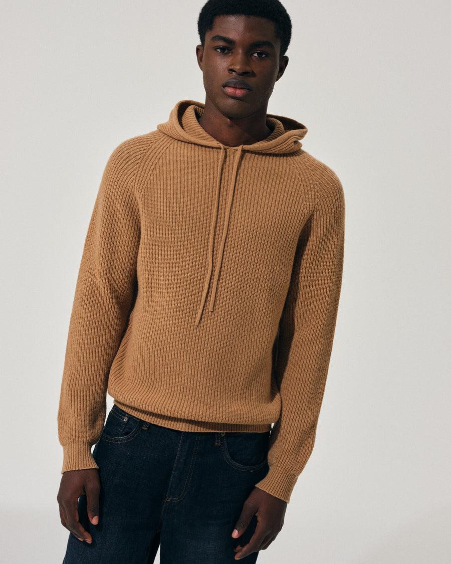 Scaglione HOODIE FISHERMAN MIXCASH CARAMEL Presa