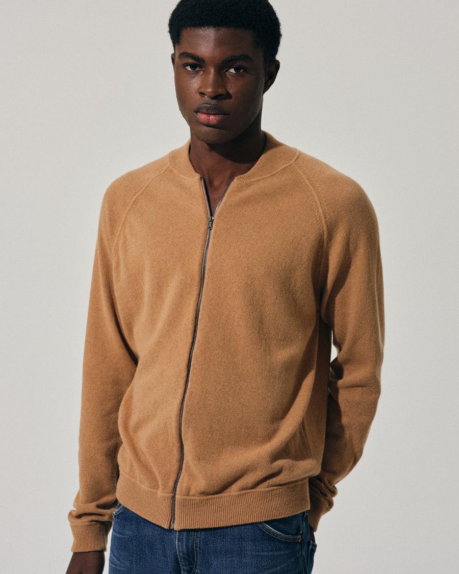Scaglione BOMBER ZIP LEGGERO CARAMEL Sconto