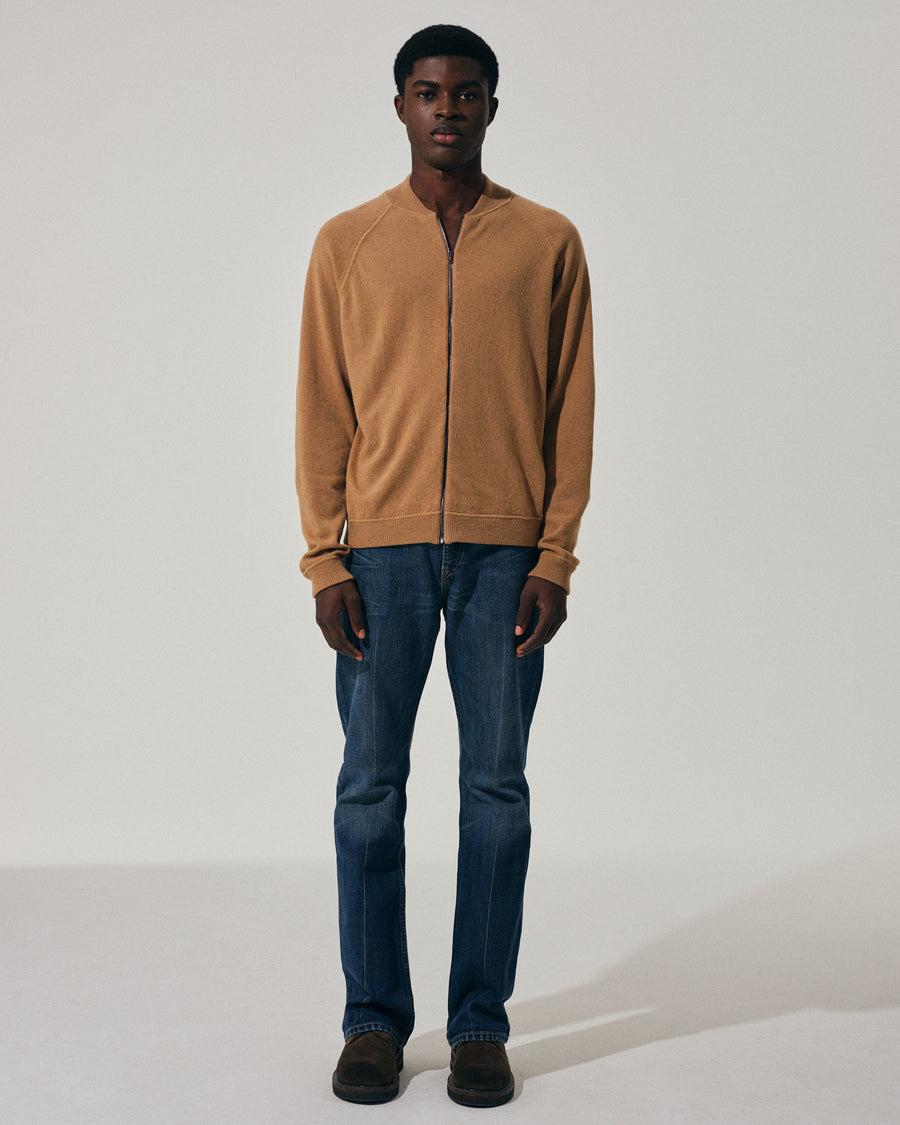 Scaglione BOMBER ZIP LEGGERO CARAMEL Sconto