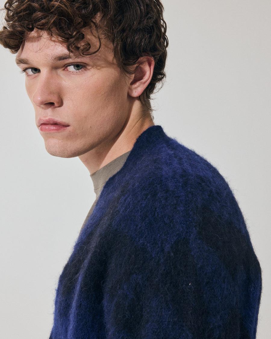 Scaglione CARDIGAN JQD ZIGZAGBRUSHED ROYAL Offerta