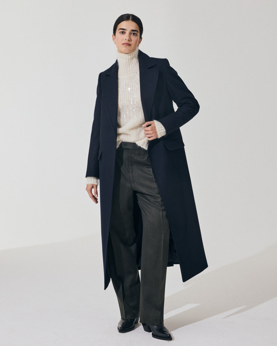 Scaglione COAT PETTO SEMPLICE NAVY Nuova