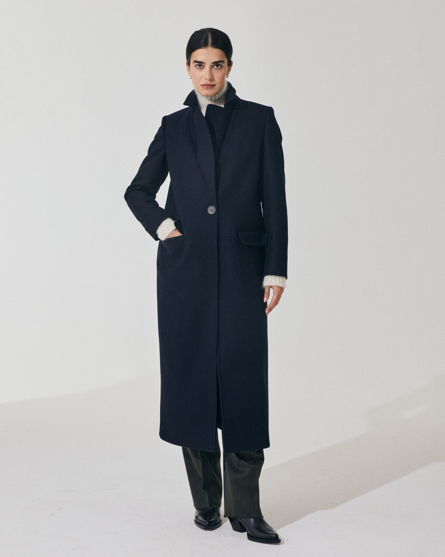 Scaglione COAT PETTO SEMPLICE NAVY Nuova