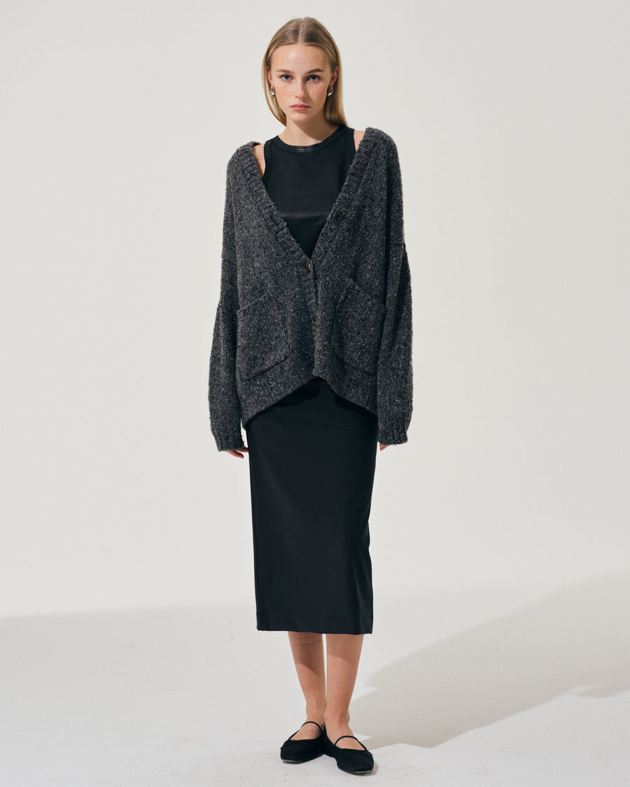 Scaglione SKIRT MERINO TUBINOLUNGA BLACK
