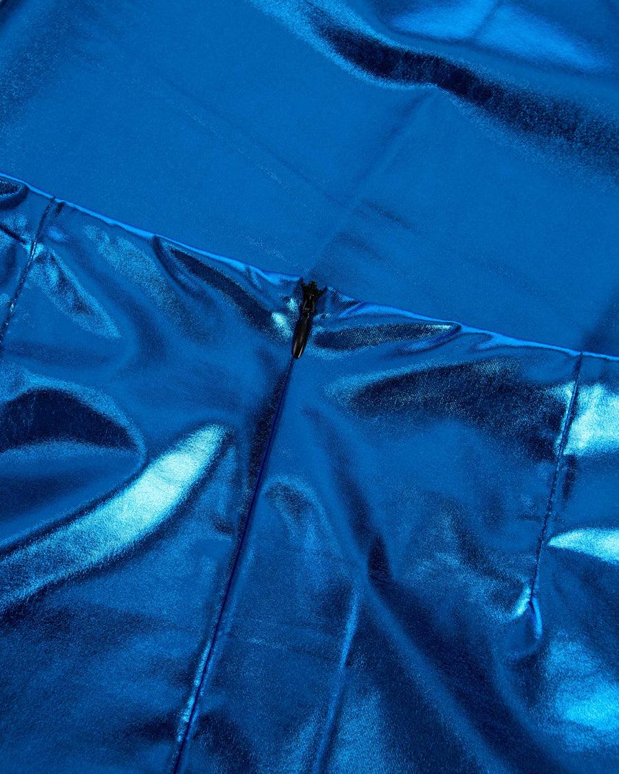 Scaglione SKIRT METAL TUBINO LUNGA BLUE Spedizione Gratuita