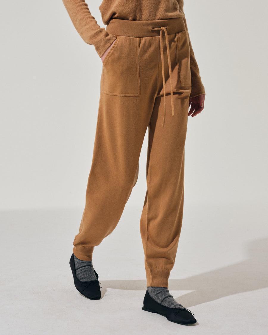 Scaglione PANTS FELPA MERINO CAMEL Fino Al -60%