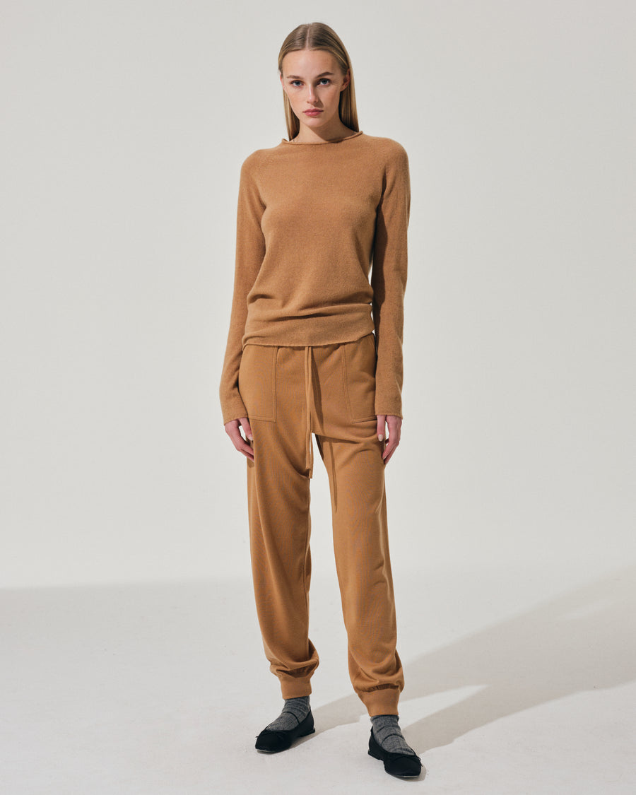 Scaglione PANTS FELPA MERINO CAMEL Fino Al -60%