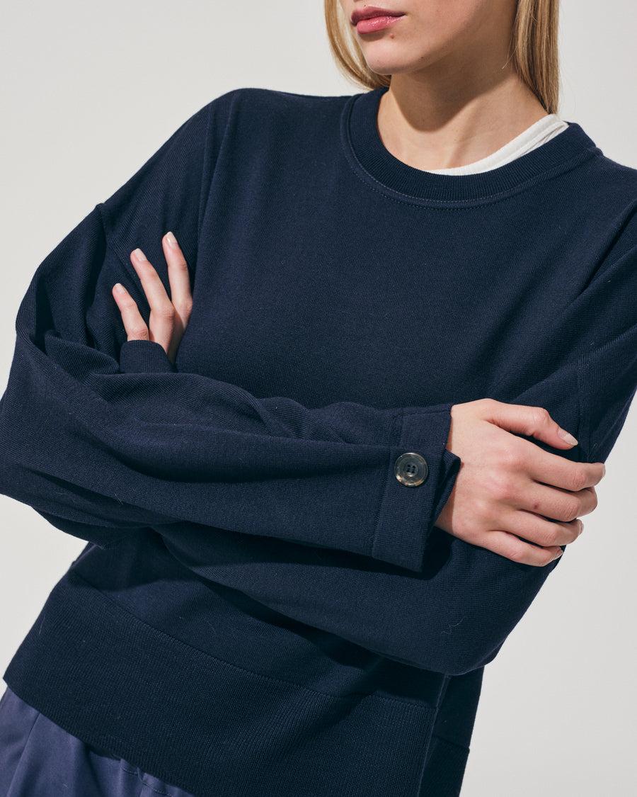 Scaglione ROUND NECK SWEATSHIRT NAVY Affare Del Giorno