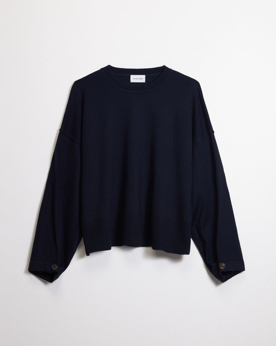 Scaglione ROUND NECK SWEATSHIRT NAVY Affare Del Giorno