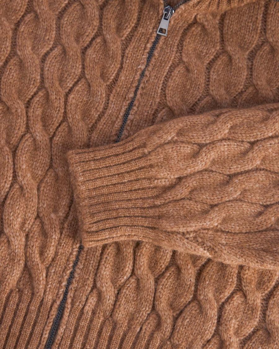 Scaglione BOMBER CORTO ZIP CABLES CARAMEL Nuova