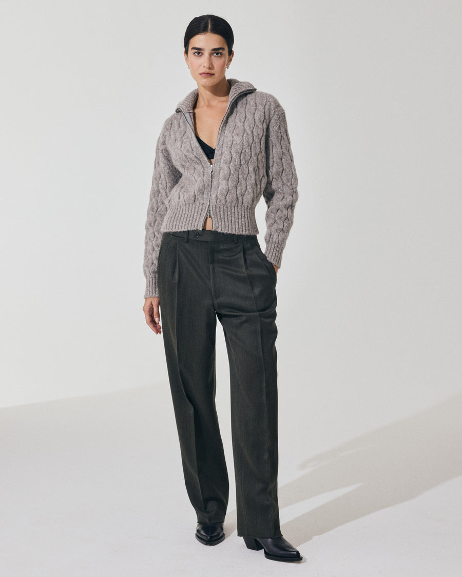Scaglione BOMBER CORTO ZIP CABLES LTGREY 2025