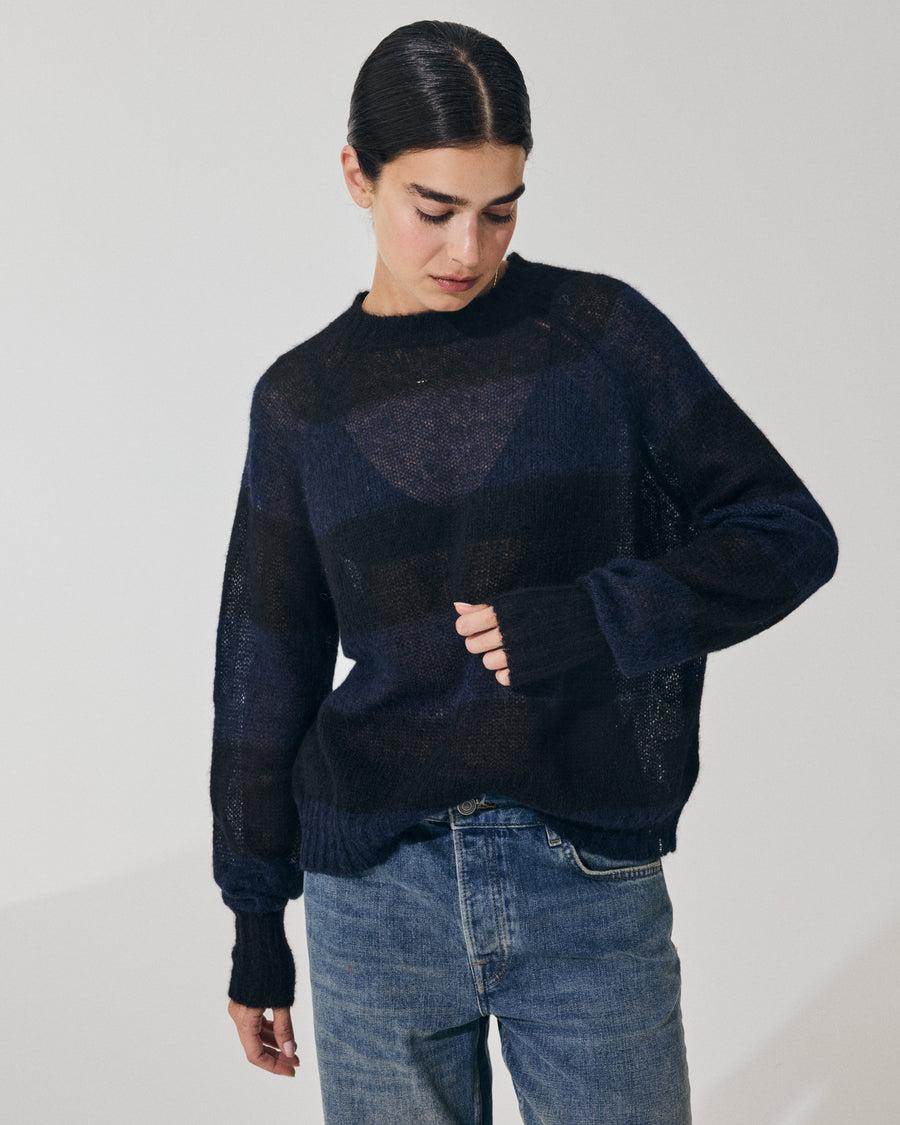 Scaglione ROUND NECK RIGA RUGBY NAVY/BLACK Vendita