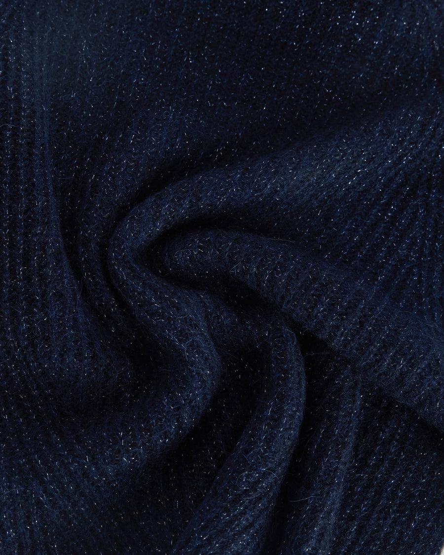 Scaglione TURTLE NECK RAGLAN GLITTER NAVY Pezzi Unici