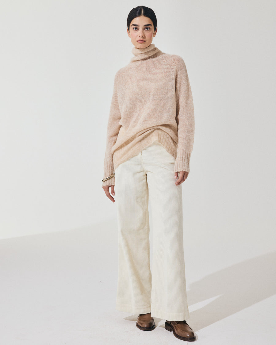 Scaglione TURTLE NECK RAGLAN SEAMLESS SAND Sconto