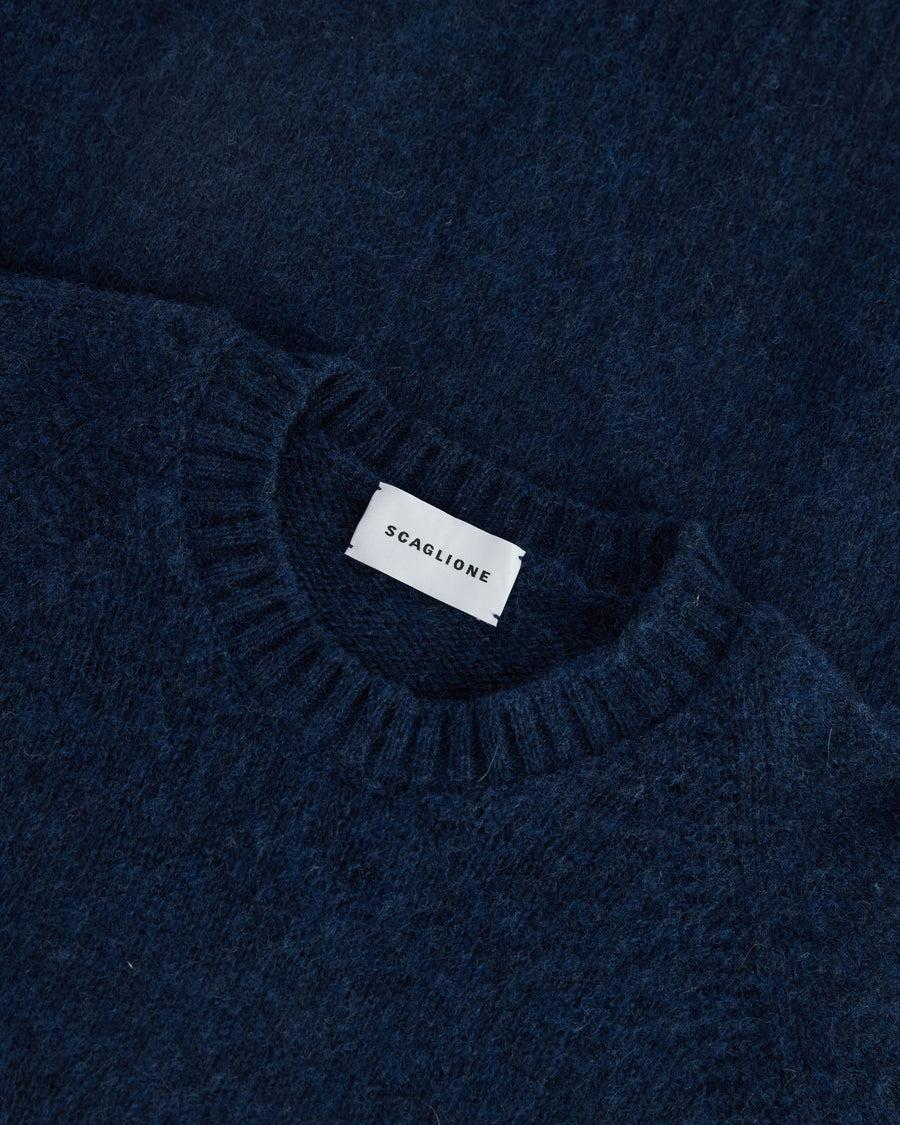 Scaglione ROUND NECK RAGLAN SEAMLESS BRUSHED NAVY Outlet