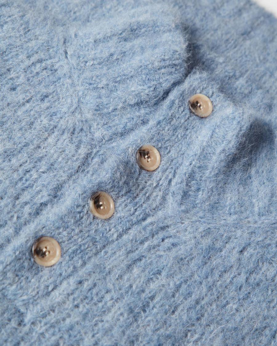 Scaglione HIGH NECK BOTTONI MESSY HAIR CELESTE Saldi