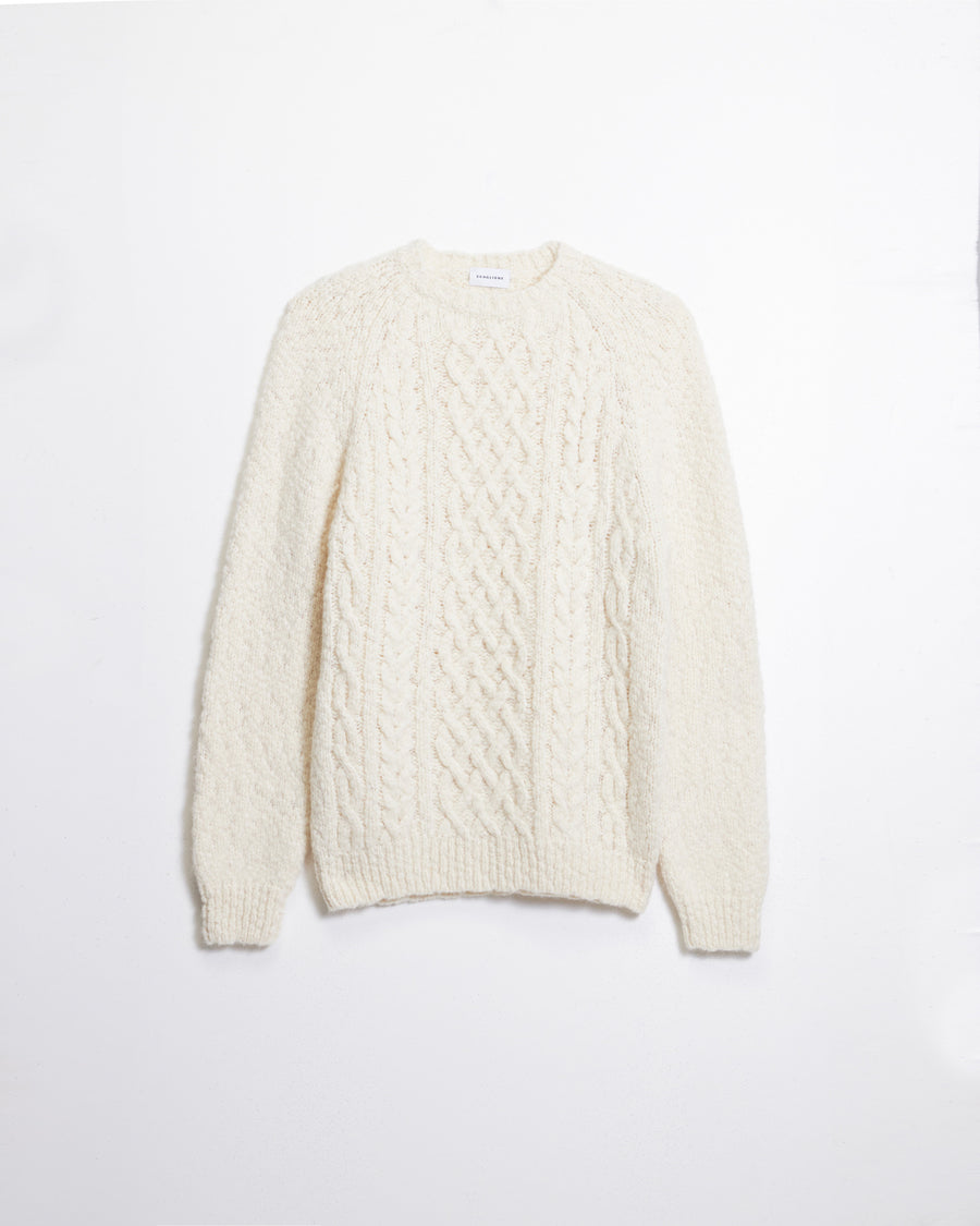 Scaglione ROUND NECK ALPACA ARAN MILK Vendite Flash