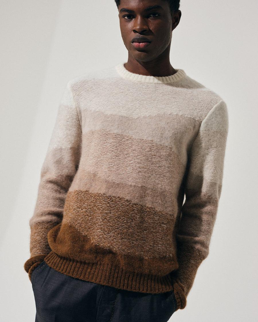 Scaglione ROUND NECK JQD FAKE STRIPES CARAMEL Nuova
