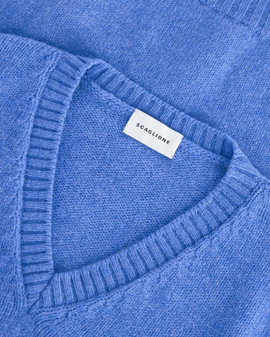 Scaglione GILET SOFTWOOL CORNFLOWER Moda