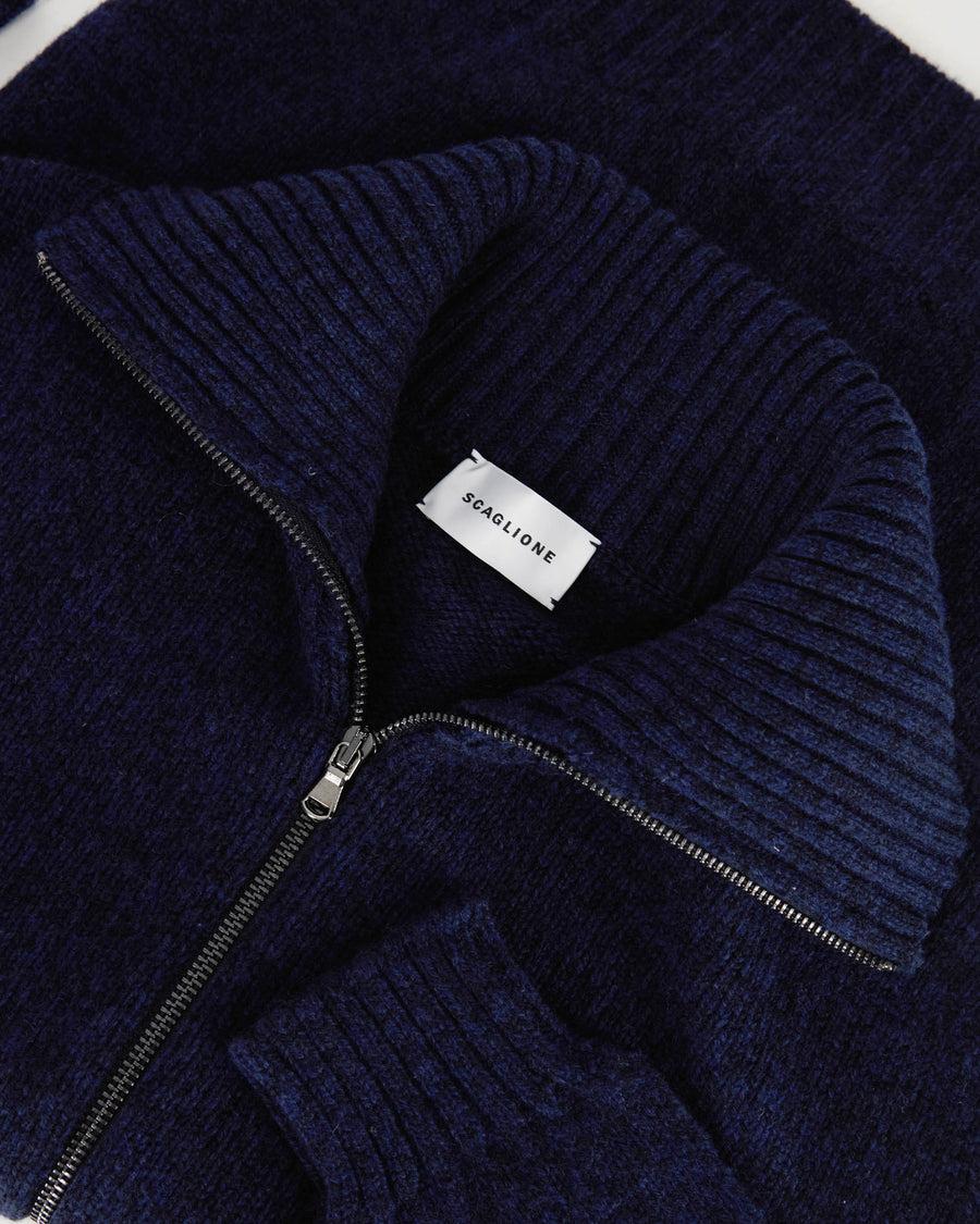 Scaglione ZIPPER SOFTWOOL NAVY Italy