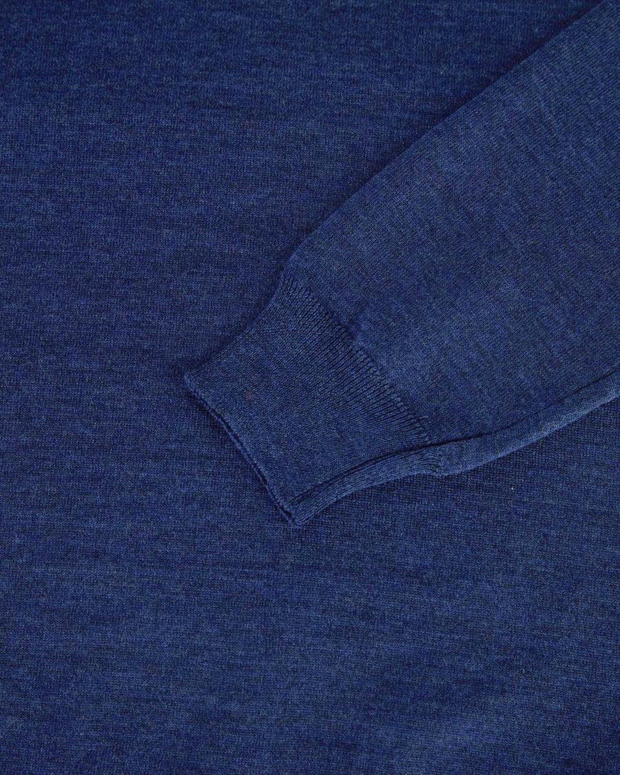 Scaglione ROUND NECK COMPACT MERINO DENIM In Linea