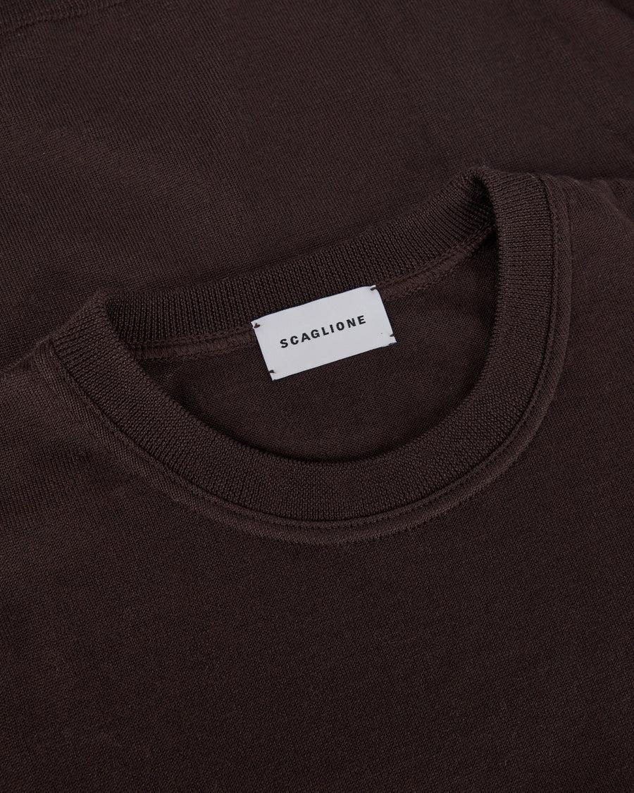 Scaglione ROUND NECK COMPACT MERINO EBANO Qualità