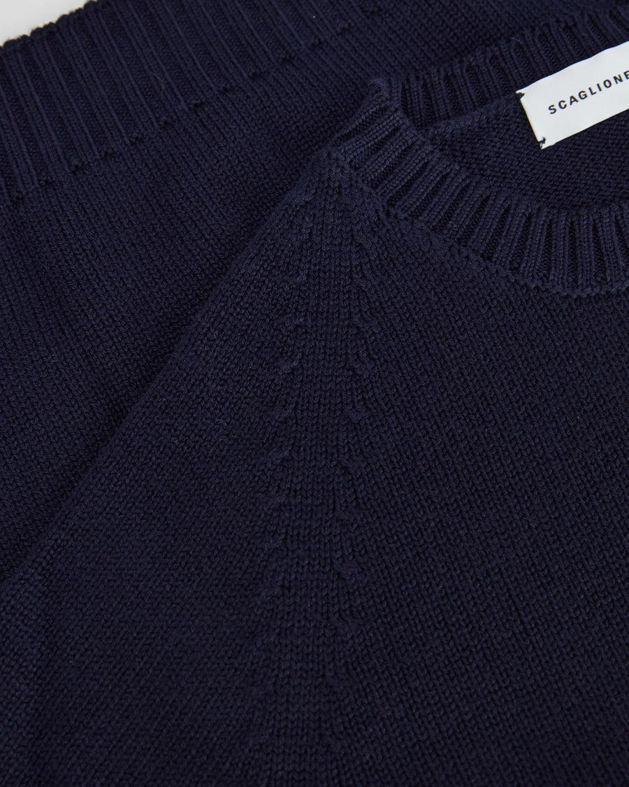 Scaglione ROUND NECK RAGLAN SOFT MERINO NAVY Negozi Online