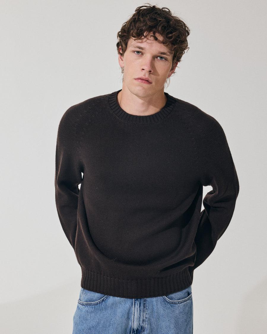 Scaglione ROUND NECK RAGLAN SOFT MERINO EBANO Acquista Ora