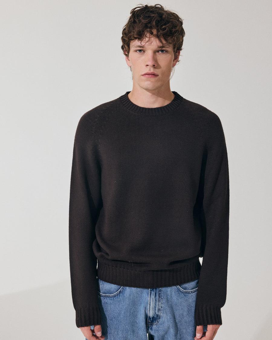 Scaglione ROUND NECK RAGLAN SOFT MERINO EBANO Acquista Ora