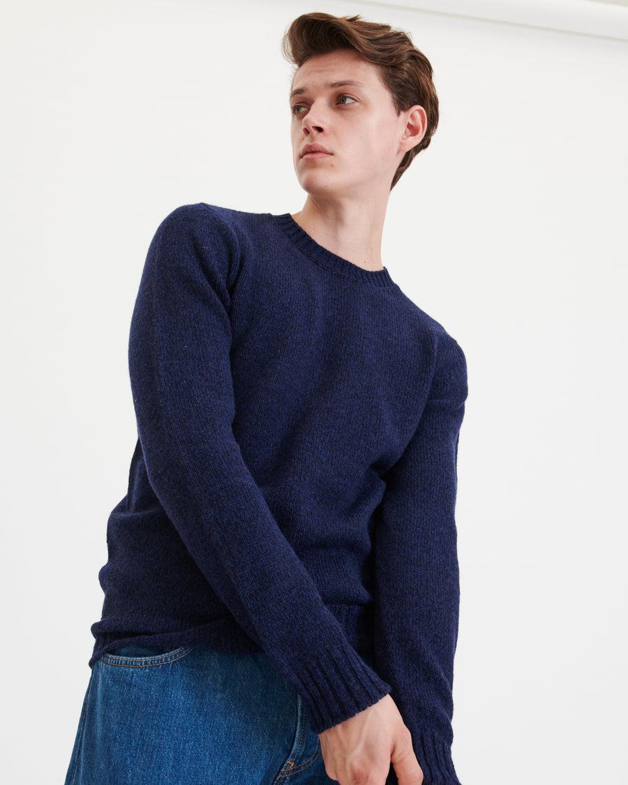 Scaglione ROUND NECK SEAMLESS SOFTWOOL NAVY Fino Al -60%