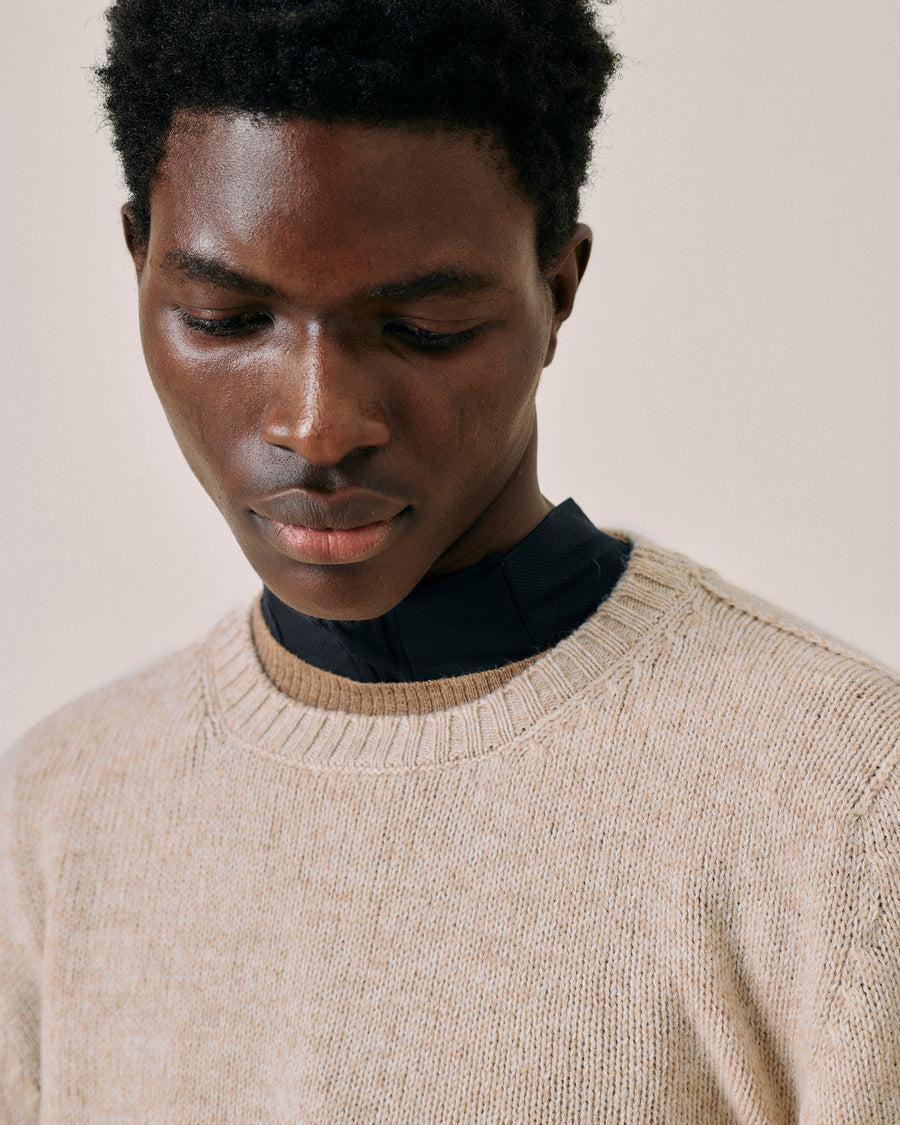 Scaglione ROUND NECK SEAMLESS SOFTWOOL DUNE Prezzo Ridotto