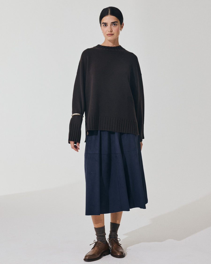 Scaglione ROUND NECK BOXY SOFT EBANO Vendita Economica