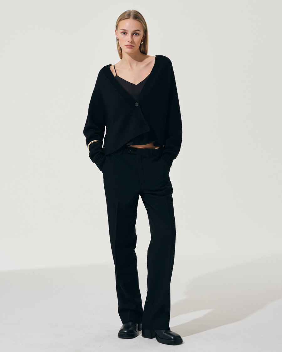 Scaglione CARDIGAN RAGLAN SEAMLESS MERINO BLACK 2025