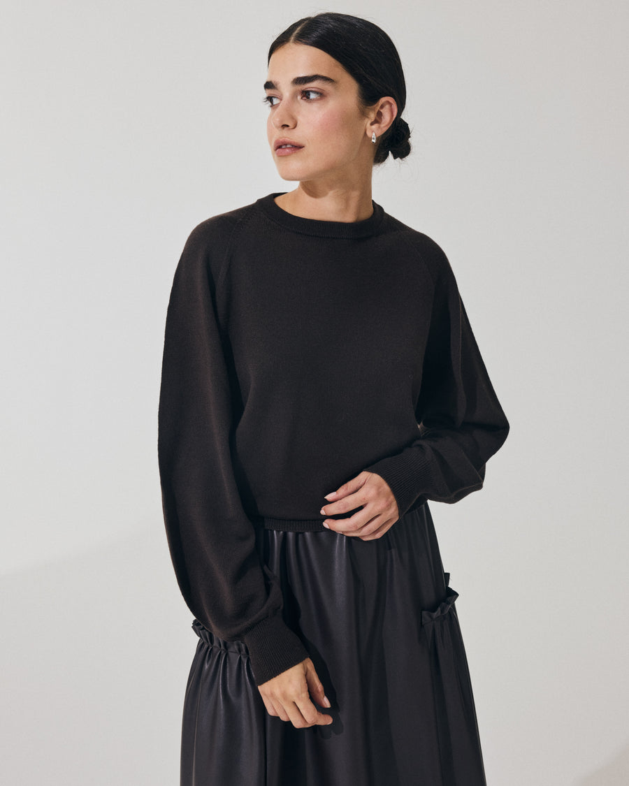Scaglione ROUND NECK BOXY RAGLAN SEAMLESS MERINO EBANO 2025
