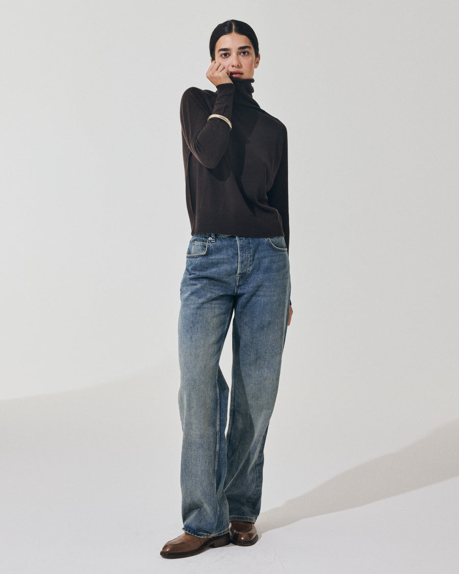 Scaglione MOCK N.RAGLAN SEAMLESS MERINO EBANO Promozione