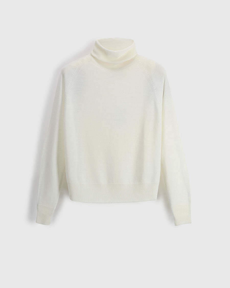 Scaglione MOCK N.RAGLAN SEAMLESS MERINO BUTTER