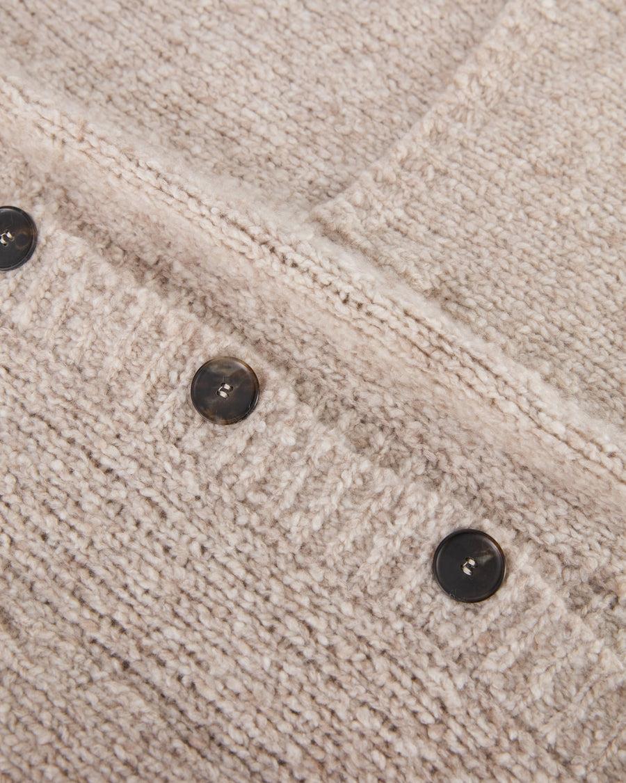 Scaglione MAXI CARDIGAN CASHMERE MULINE' SAND Prezzo Ridotto